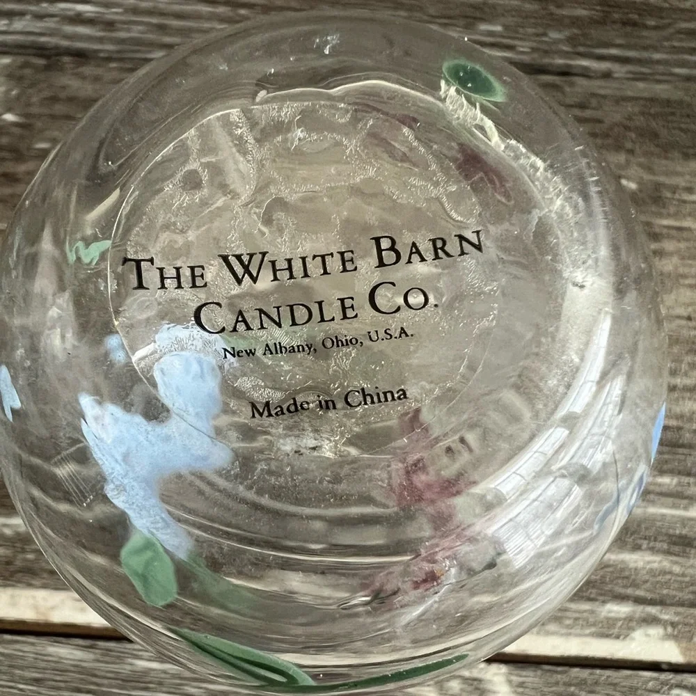 The White Barn Candle Co. Miniature Hand-Painted Floral Vase Glass Candle Holder